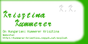 krisztina kummerer business card